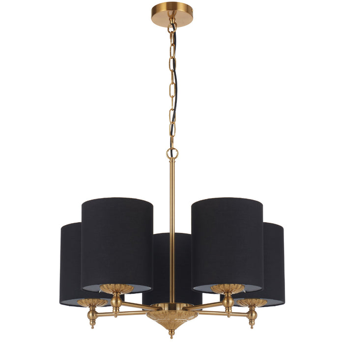Argos 5 Light Pendant Antique Gold & Black - ARGOS PE5-AGBK