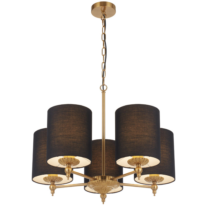 Argos 5 Light Pendant Antique Gold & Black - ARGOS PE5-AGBK