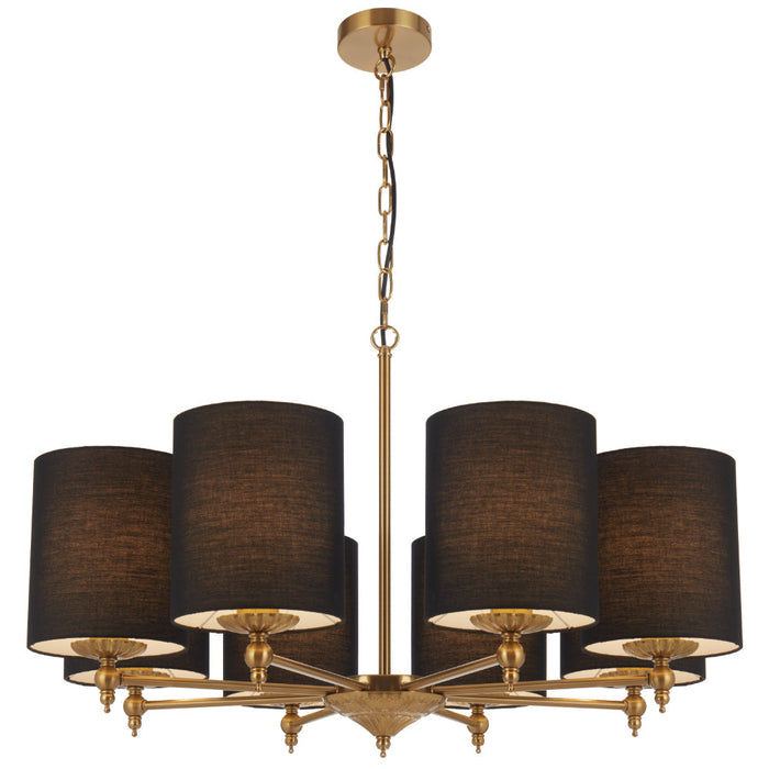 Argos 8 Light Pendant Antique Gold & Black - ARGOS PE8-AGBK