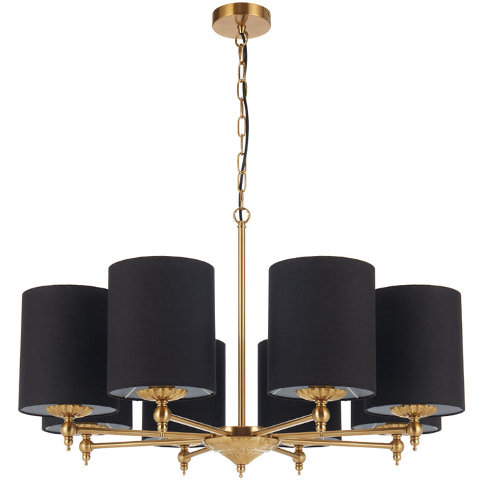 Argos 8 Light Pendant Antique Gold & Black - ARGOS PE8-AGBK