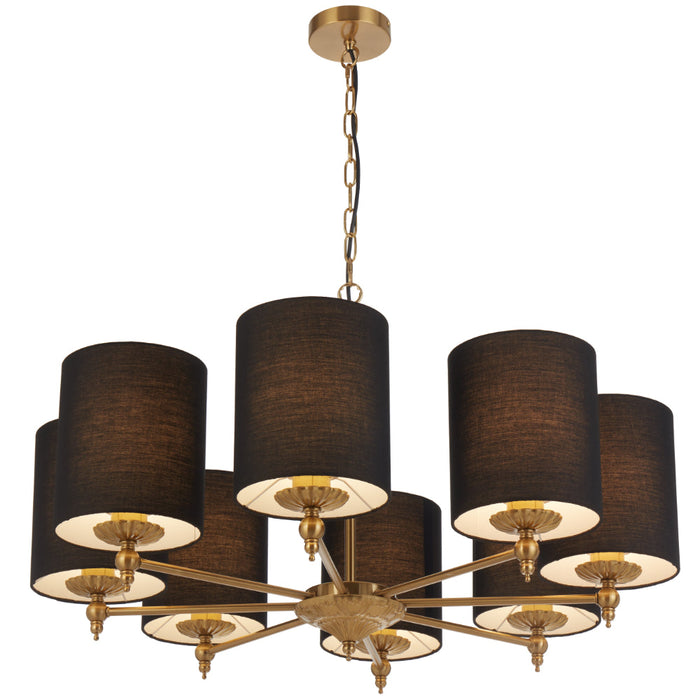 Argos 8 Light Pendant Antique Gold & Black - ARGOS PE8-AGBK