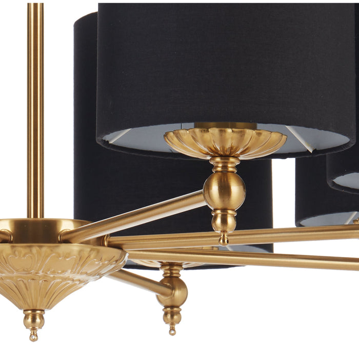 Argos 8 Light Pendant Antique Gold & Black - ARGOS PE8-AGBK