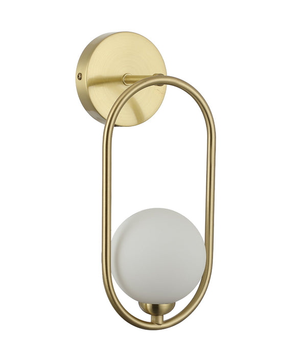 Aro Round Opal Glass Frame Wall Light Satin Gold - ARO1