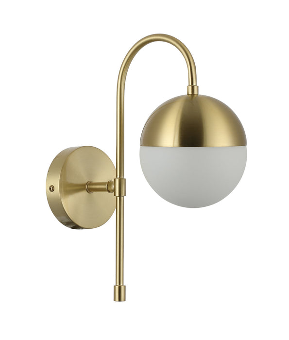 Aro Round Opal Glass Bracket Wall Light Satin Gold - ARO2