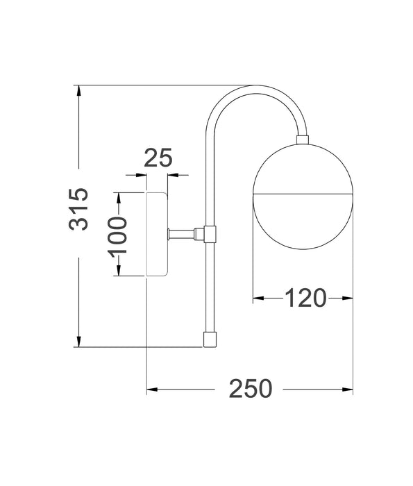 Aro Round Opal Glass Bracket Wall Light Satin Gold - ARO2