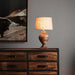 Buy Table Lamps Australia Amphora 1 Light Turned Wood Urn Table Lamp Small Base Only - Dark Natural - ZAF14126A