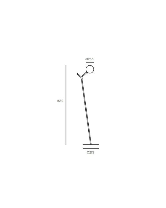 Atom LED Floor Lamp 5W 2700k Matte Black & Opal - ARO.P1214/NEG/OPAL