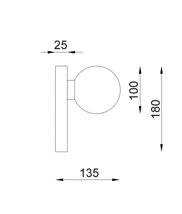 Balle Interior Oblong Base Wall Light White - BALLE3