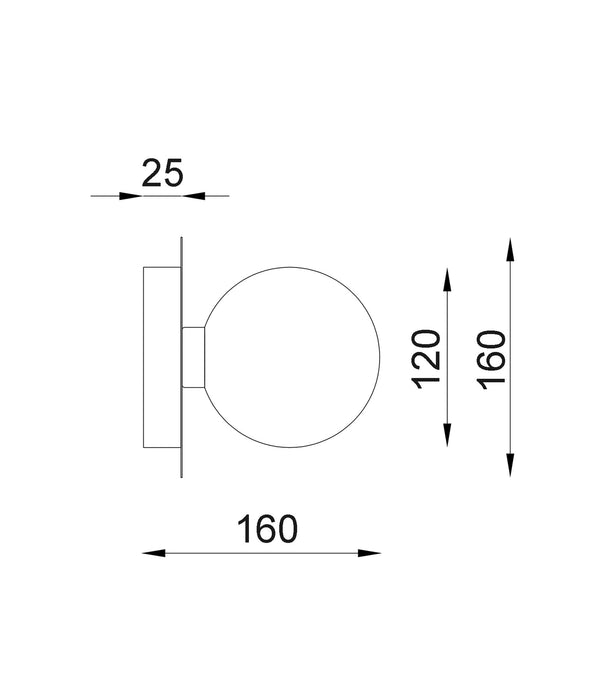 Balle Interior Round Base Wall Light Gold - BALLE1R