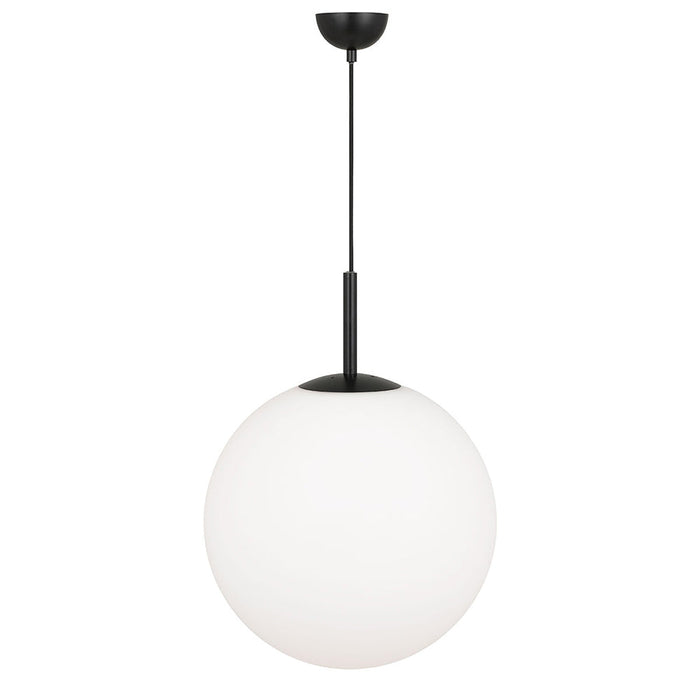 Bally 1 Light Pendant 400mm Black, Opal Matt - BALLY PE16-BKOM