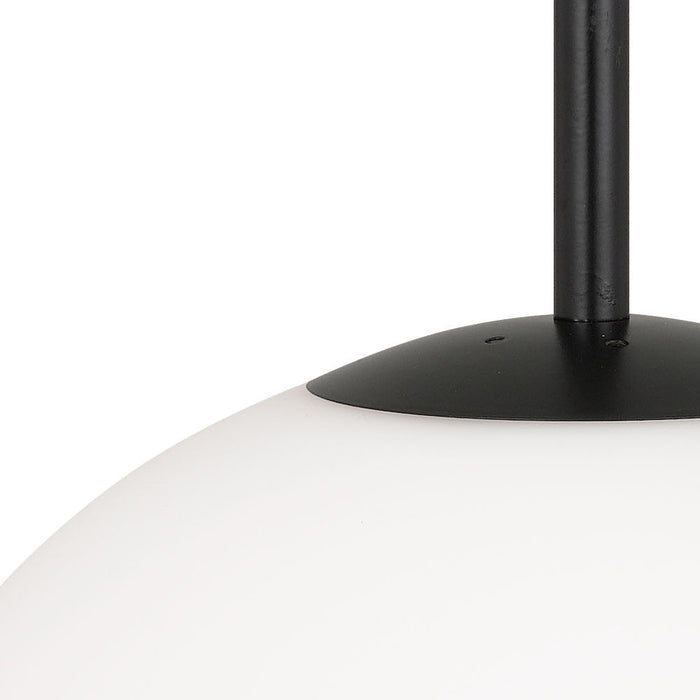 Bally 1 Light Pendant 400mm Black, Opal Matt - BALLY PE16-BKOM