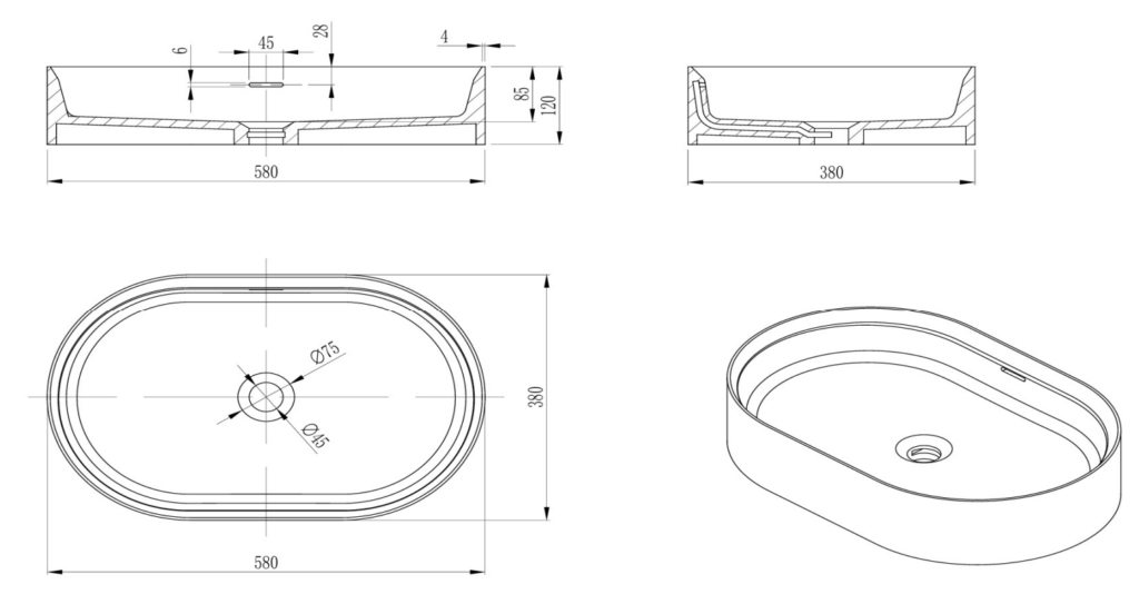 IDRA Above Counter Basins Neige - BAS-583812-NEI