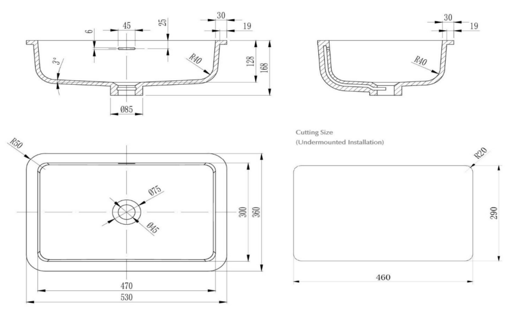 Thalios Undermount Basin Rose - BAS-U-S-533616-ROS