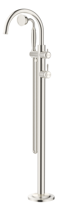 Mica Heritage Freestanding Bath Mixer With Hand Shower Brushed Nickel – TRIM KIT ONLY - BFM-HS-4-BN