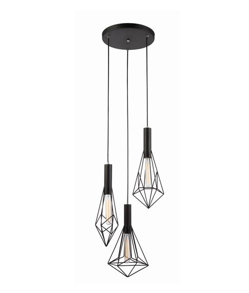 Buy Cluster Pendants Australia Blackband 3 Light Black Iron Cage Pendant - BLACKBAND2X3