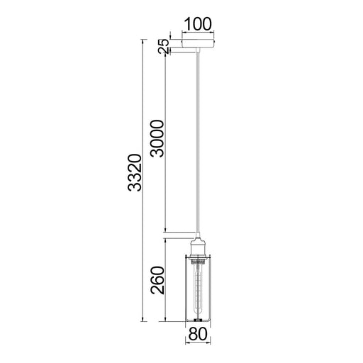 Buy Mini Pendants Australia Blackband 1 Light Black Iron Tubular Cage Pendant - BLACKBAND3