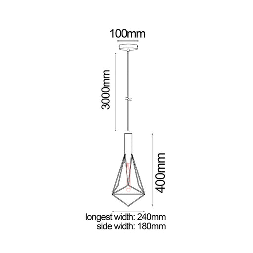 Buy Pendant Lights Australia WHITEBAND White Iron Cage 1 Light Angled Cage Pendant - WHITEBAND6