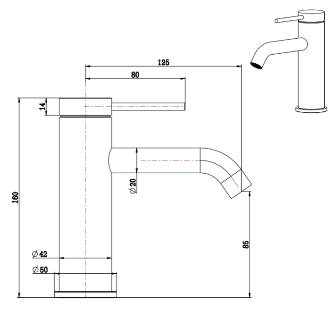 Mica Basin Mixer Gunmetal - BMC-5-GM