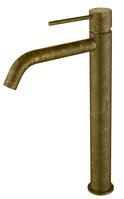 LVB Mica Tall Basin Mixer Curved Spout Living Brass - BMC-5-TALL-LVB