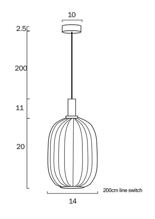 Bonura 1 Light Pendant 140mm Nickel & Clear - BONURA PE14-NKCL