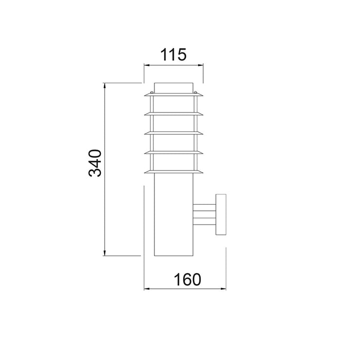 Buy Exterior Wall Lights Australia Borda Exterior Louvred Wall Light 304 Stainless Steel Black IP44 - BORDA1