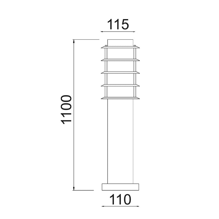 Buy Bollard Lights Australia Borda Louvred Bollard Light Long 304 Stainless Steel IP44 - BORDA6