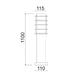 Buy Bollard Lights Australia Borda Louvred Bollard Light Long 304 Stainless Steel IP44 - BORDA6