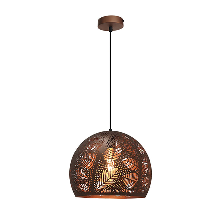 Buy Pendant Lights Australia Botanica 1 Light Coffee Embossed Dome Shape Pendant - BOTANICA03