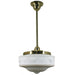 Buy Pendant Lights Australia Single Rod Pendant Brass With 11" Senator Opal Matt Glass - 3000247