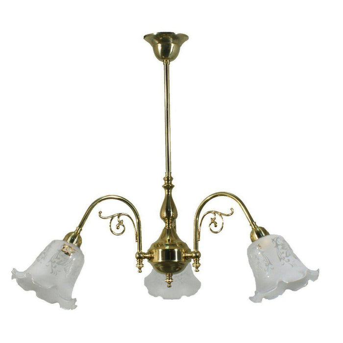 Buy Pendant Lights Australia Victoriana 3 Light Brass Pendant With 5008 Frost Etched Glass - 3000320