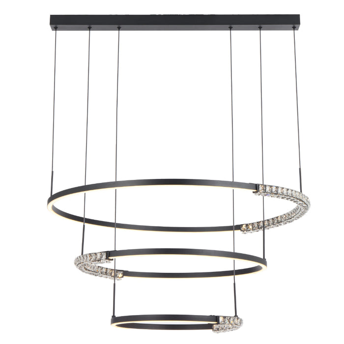 Brera LED 3 Tier Pendent Light 80W Tri Colour Black - BRERA PE3T-BK