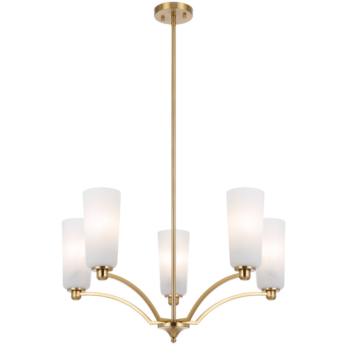Brevan 5 Light Pendant Light Antique Gold & Alabastro - BREVAN PE5-AGMB