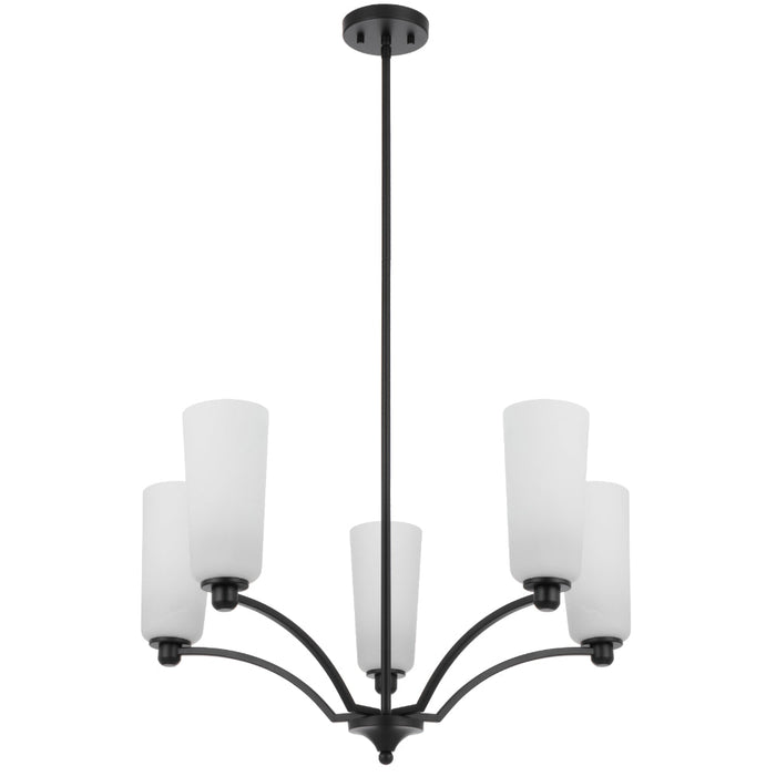 Brevan 5 Light Pendant Light Black & Alabastro - BREVAN PE5-BKMB