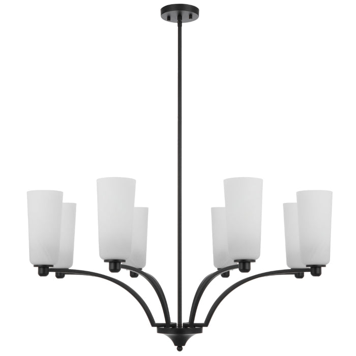 Brevan 8 Light Pendant Light Black & Alabastro - BREVAN PE8-BKMB