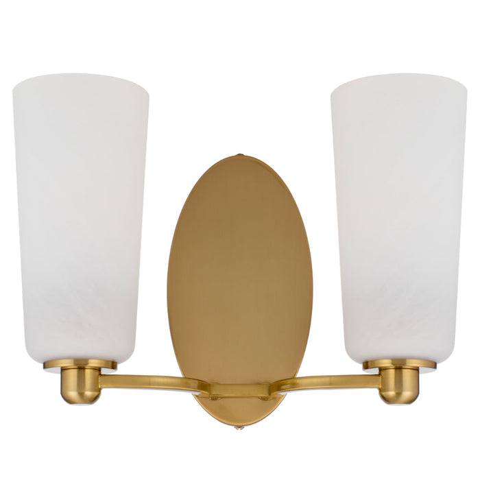 Brevan 2 Light Wall Light Antique Gold & Alabastro - BREVAN WB2-AGMB