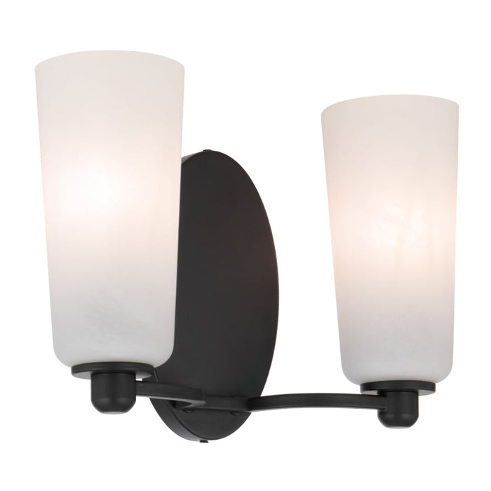 Brevan 2 Light Wall Light Black & Alabastro - BREVAN WB2-BKMB