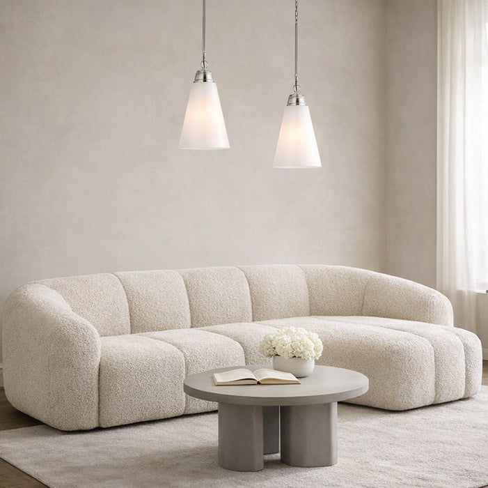 Brine 288mm Pendant Light Polished Nickel & Opal - BRINE PE28-NK