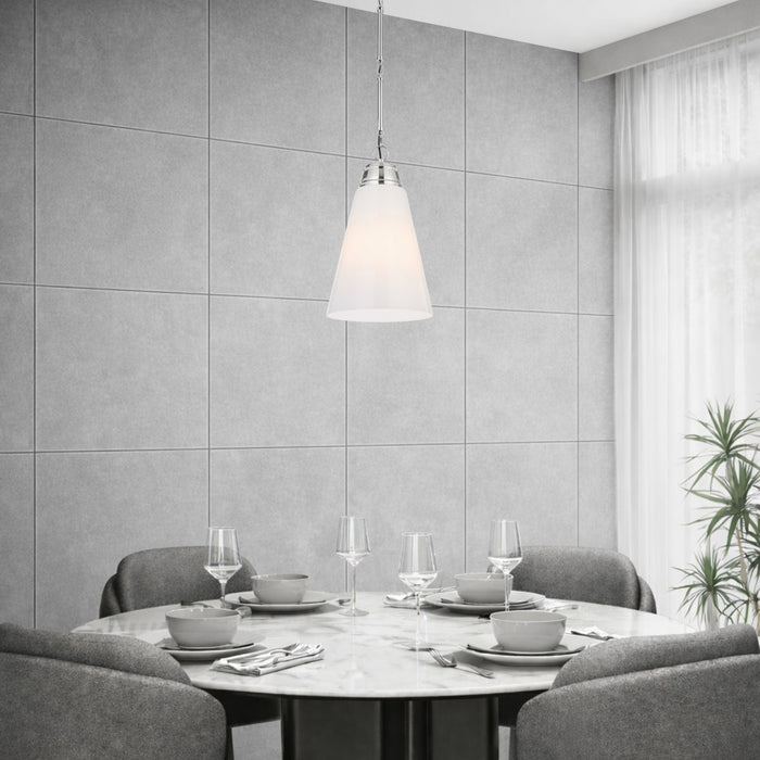 Brine 288mm Pendant Light Polished Nickel & Opal - BRINE PE28-NK