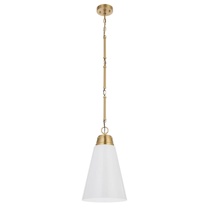 Brine 288mm Pendant Light Antique Gold & Opal - BRINE PE28-AG