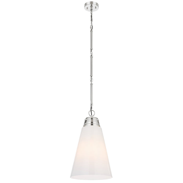 Brine 288mm Pendant Light Polished Nickel & Opal - BRINE PE28-NK