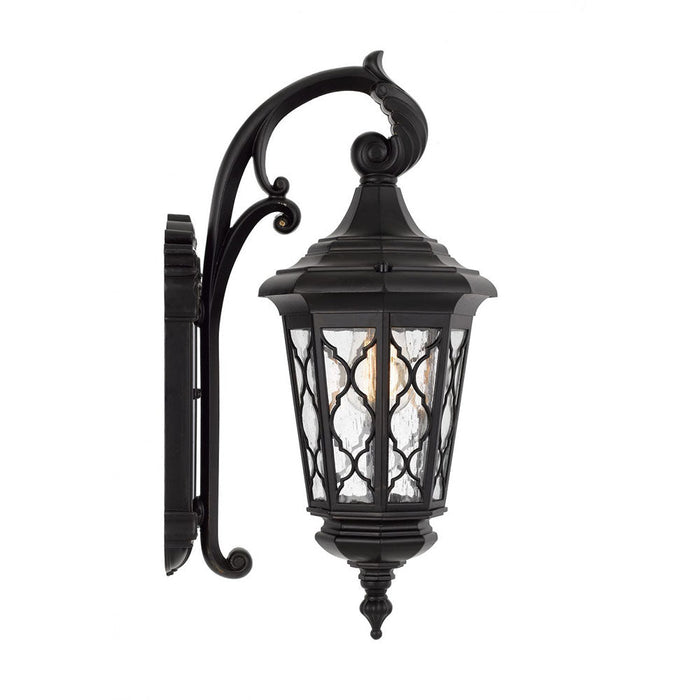 Buy Exterior Wall Lights Australia Brinley 1 Light Wall Light Large IP44 Black & Bubble Glass - BRINLEY EX35-BK