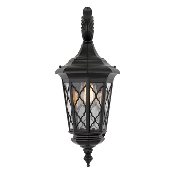 Buy Exterior Wall Lights Australia Brinley 1 Light Wall Light Large IP44 Black & Bubble Glass - BRINLEY EX35-BK