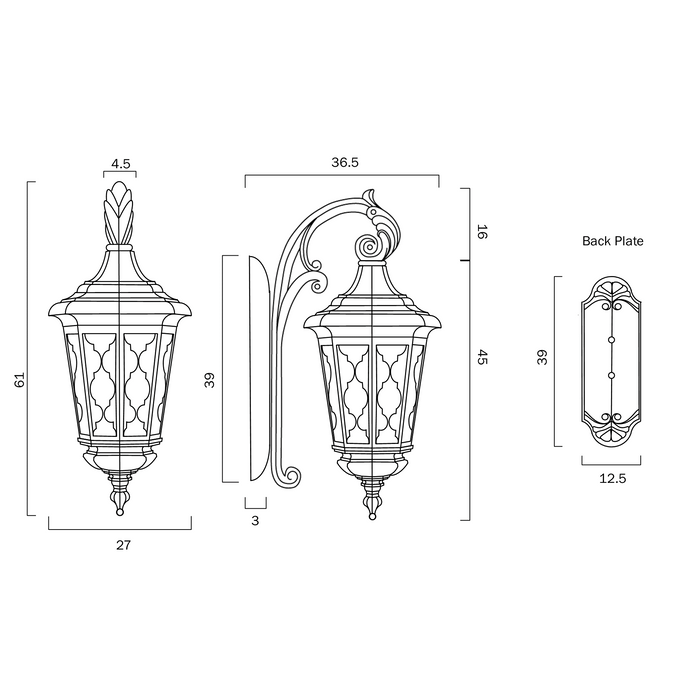 Brinley 1 Light Wall Light Large IP44 Black & Bubble Glass - BRINLEY EX35-BK