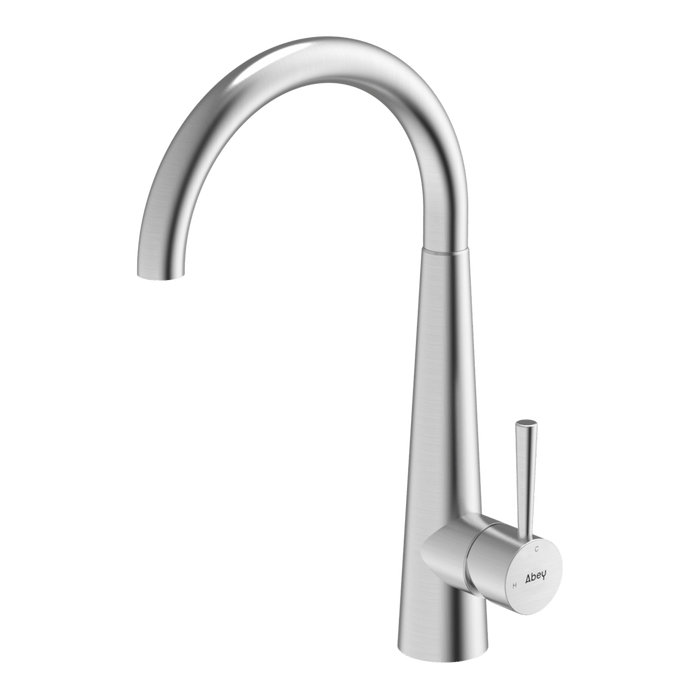 304 Gooseneck Bar Sink Mixer Brushed Steel - BTA014-BR