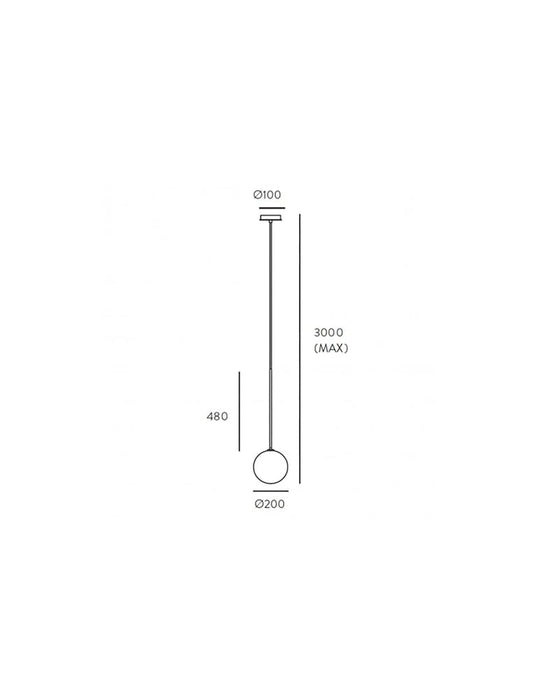 Ball Pendant Light 5W 2700k Matte Brass & Clear - ARO.C1215/ORO/CLR