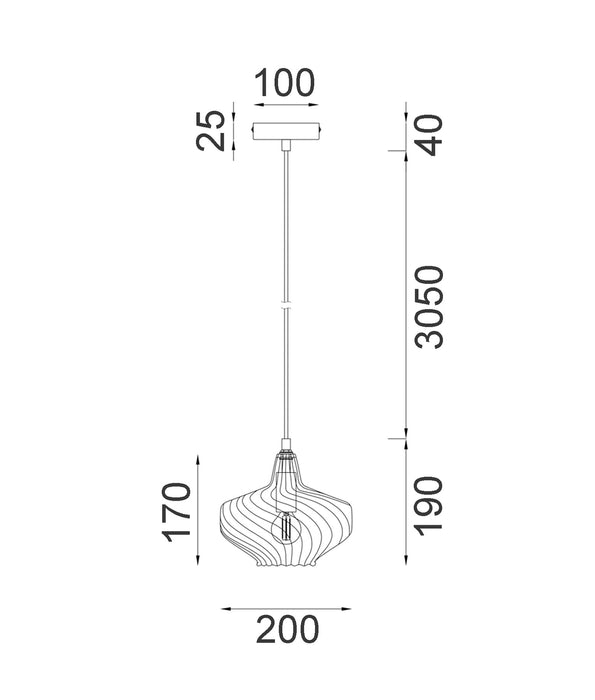 Campana Pendant Light Iron & Glass Purple - CAMPANA3