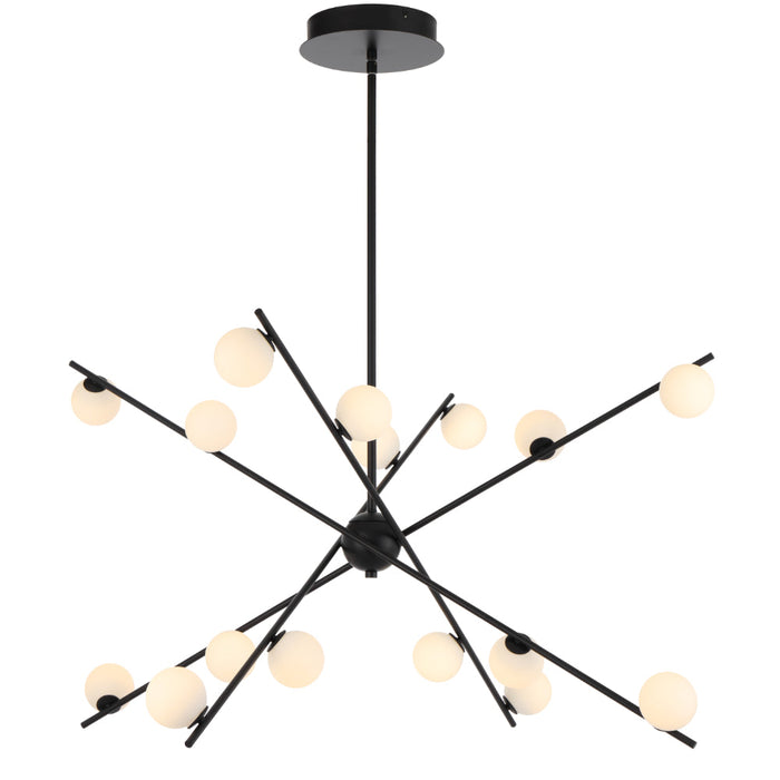 Captiva LED Pendant Light 48W 3000K Black & Opal Matt - CAPTIVA PE16-BK