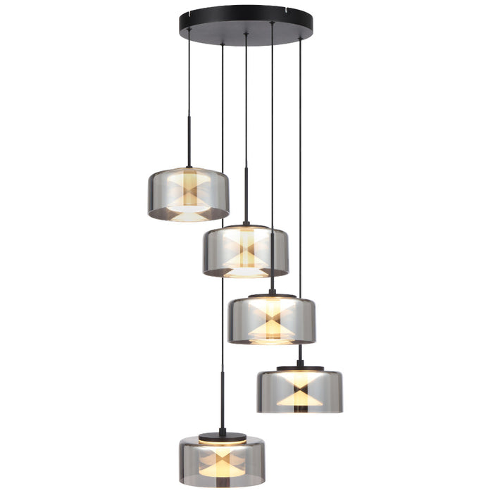 Cedro 5 Light LED Pendant 40W TRI Colour Black - CEDRO PE5-BK