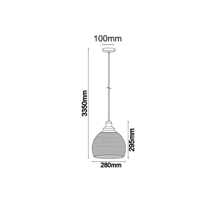 Buy Pendant Lights Australia Cheveux 1 Light Pendant Black Iron Mesh Large Wine Glass Shape - CHEVEUX4
