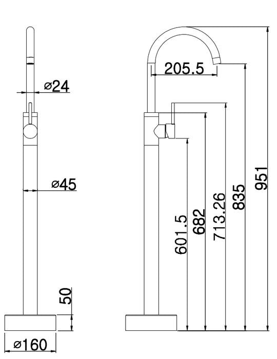 Cioso Bath Filler Gun Metal - 11539